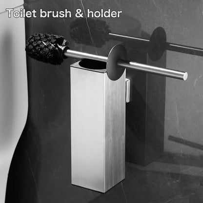 Toilet BrushSet, Brushed Toilet Bowl Cleaners | oilet Brush and Holder Set, Toilet Bowl Cleaners - color: Brushed