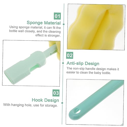 5-in-1 Bottle Brush Set Travel Bottle Brush Stainless Steel Pp Sponge 29cm Random Color