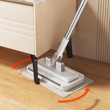No Wash Mop - Clip Design No Touch Wet Dry Use Cleaning Tool, 1 Pack Hands-Free Scrubber for Household Sanitation, Zero Contact Wiper with Towel Clamp, Utility Item, Floor Pad for Marble - color: 95cm