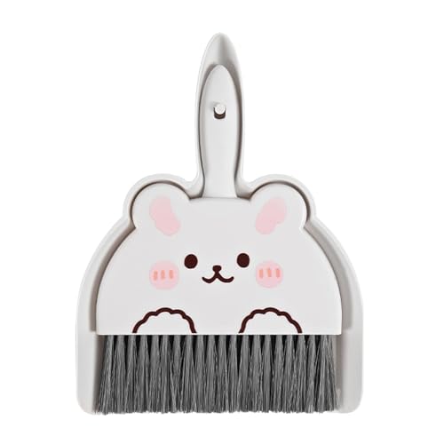 Portable Hand Broom and Dustpan Set, Cute Mini Broom and Dustpan Set with Durable Brush,Lightweight Small Dust Pan and Broom Set for Desktop Cleaning Small Space Cleaning(Rabbit) - size: Rabbit