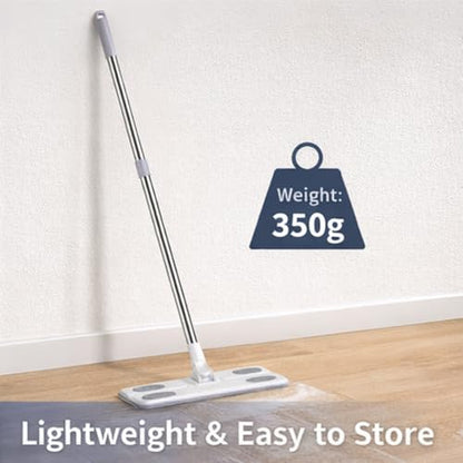 EVGATSAUTO Dust Mop for Home with Washable Microfiber Pad, Static Dusting Mop, Multifunctional Wet and Dry Floor Duster for Hardwood, Tile, Laminate Floors