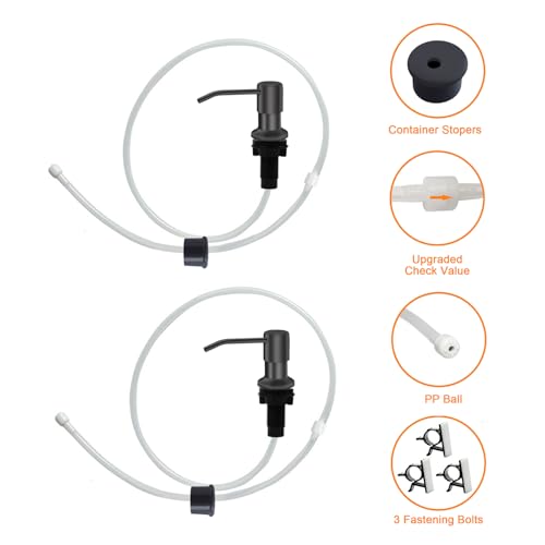 Sink Soap Dispenser, Kichen Sink SoapDispenser, 47" Extension Tube kit, Under Sink Soap Dispenser Pump, No Need More Refills （Gray-2 Pack） - color: Gray-2 Pack