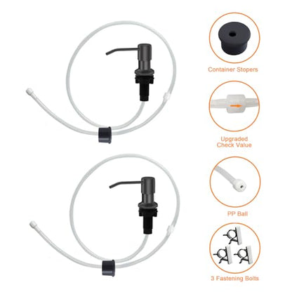 Sink Soap Dispenser, Kichen Sink SoapDispenser, 47" Extension Tube kit, Under Sink Soap Dispenser Pump, No Need More Refills （Gray-2 Pack） - color: Gray-2 Pack