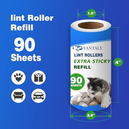 Extra Sticky Lint Roller Mega Value Set 900 Sheets for Pet Hair Removal and Clothes, Dog and Cat Lint Remover, 10 Pack - size: 10pack(900sheets)