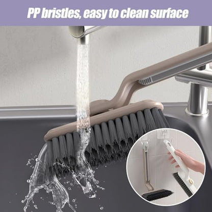 360° Rotating Gap Cleaning Brush - Multi-Purpose Hard Bristle Crevice Brush for Kitchen, Bathroom, Home, 9.45"x5.12"x1.97" (Purple) - color: Purple