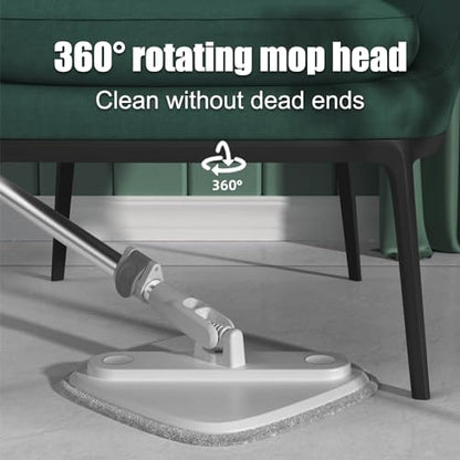 Spin Mop and Bucket with Self Separation Dirty and Clean Water System, Self Wringing 360° Rotating Clean Mop-Head and Bucket Set for Hardwood Tile Marble Floors with 10Pads-Grey - size: Grey Mop Set with 10 Pads