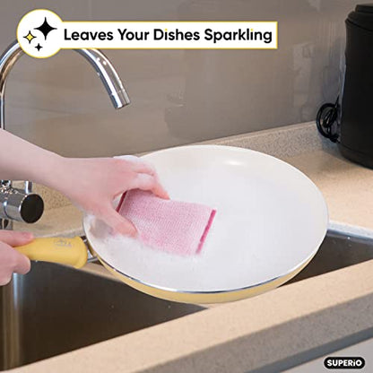 Superio Nylon Cleaning Pad, Dish Scrubbers, Multi Surface Scratch- Free Scour Sponge for Stainless Steel, Copper cookware, China, Dishes and plasticware (2)