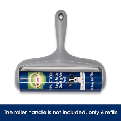 8 inch Large Surface Roller Refill for Scotch-Brite 50% Stickier Lint Roller, Works Great On Pet Hair (60 Sheets per Roll, 6 Pack) - size: 6 pack