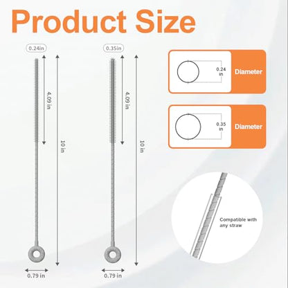 YOTIME Silicone Straw Cleaner Brush, 2 Pcs Reusable Straw Brush(6mm+9mm) for Cleaning Narrow & Wide Straws, Tumblers, Gray - color: Gray
