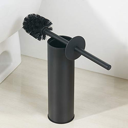 Toilet Brush and Holder,Stainless Steel Toilet Brushes for Bathroom with Holder 2pack - color: Matte Black