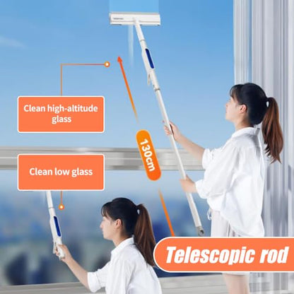 Squeegee for Window Cleaning with Spray, 2025 Upgrade Dual Side Mist Retractable Window Cleaner, Spray Window Cleaning Brooms, 3 in 1 Household Squeegees Window Cleaning Tool Kit - color: With 3 Microfiber Cloth