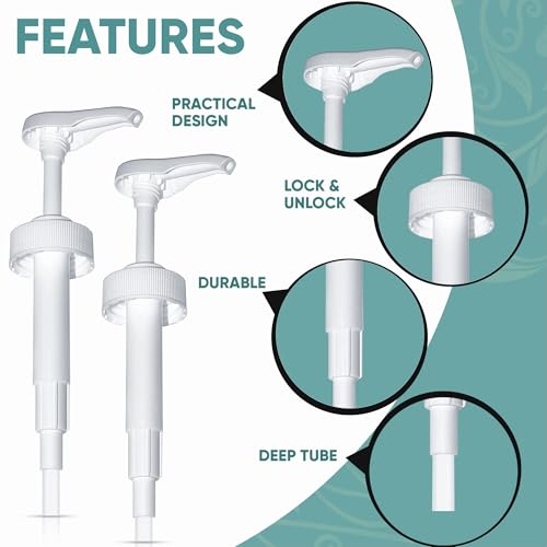 Gallon Pump Dispenser - for Plastic or Glass Bottles – Heavy-Duty Leak Proof for Commercial and Household Use - Plastic Pump for 1 Gallon Jug – Non-BPA Plastic (Pack of 4) - size: Pack of 4