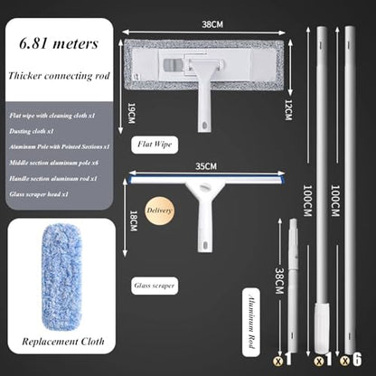 Window Cleaning Tools Professional Cleaner Window Washing Kit with Extension Pole High-Rise Windows Commercial Window Squeegee High-Altitude Exterior Wall Cleaning Tool - size: 681cm/22.3ft