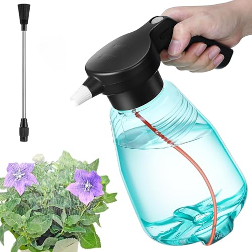 Electric Spray Bottle Plant Mister for Indoor Outdoor Plants, 0.5 Gallon Automatic Watering Can Rechargeable Battery Powered Sprayer with Adjustable Spout for Gardening, Cleaning(Green Style) - style: Green Style