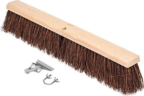 SPARTA Flo-Pac Garage Sweep with Palmyra Bristles, Heavy Duty Broom Head for Indoor and Outdoor Use on Rough Surfaces, 24" Long, 1 Count, Natural