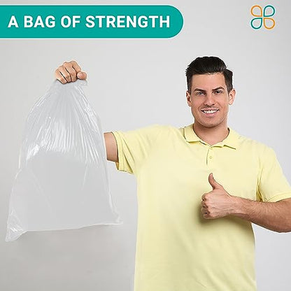 PlasticMill Heavy Duty Trash Bags - Clear Garbage Bags - Plastic Trash Liners - Tall Waste Bags, Trash Can Liners - 33-Gallon Large Kitchen Rubbish Sacs, 1.3 Mil, 33"x39" (100-Count)