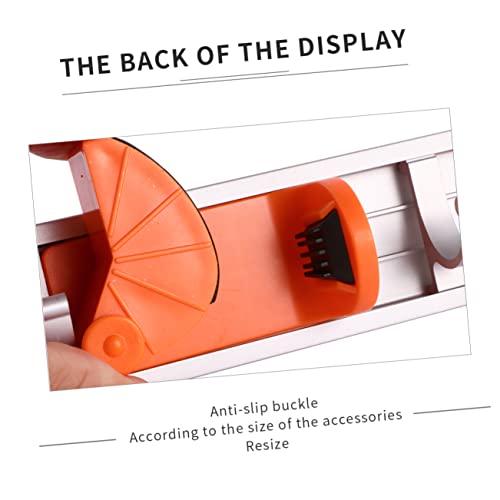 Metal Wall-Mounted Broom Shelf Heavy Duty Aluminum Hooks for Garden and Kitchen Organization Storage Orange for Mops and Cleaning Tools