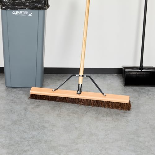 Restaurantware-BROOM HEAD ONLY: Clean Tek Professional 30-Inch Indoor Broom Head, 1 Heavy-Duty Push Cleaning Tool - Handle And Brace Sold Separately, Palmyra Bristles, Wooden, Outdoor Use - size: 30", style: Wood, with Palmyra Unflagged Bristles