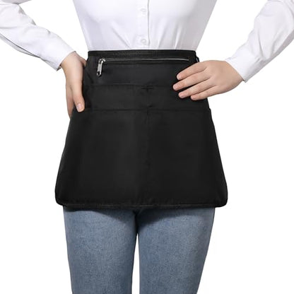 Bafelia Cleaning Apron Caddy for Women with 6 Pockets, Professional Waterproof Cleaning Supplies for Housekeeping - color: Black