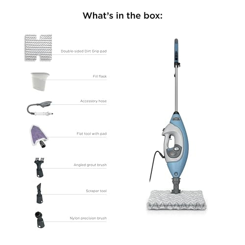 Shark Lift-Away 5-in-1 Steam Mop with Detachable Handheld Steam Cleaner, for Whole Home Cleaning including Sealed Hard Floors, Kitchens, Bathrooms, Upholstery, Cars, Grout & more, Blueberry, S3972BRN - style: Steam Lift-Away Premium