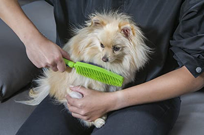 FURemover Duo Pet Hair Rubber Brush, Dual Sided to Easily Remove Fur and Lint from Clothing and Upholstery, Thick Bristles Groom Dogs and Cats, Easy to Clean, Colors May Vary - size: 1 Pack, style: FURemover Duo Lint Brush