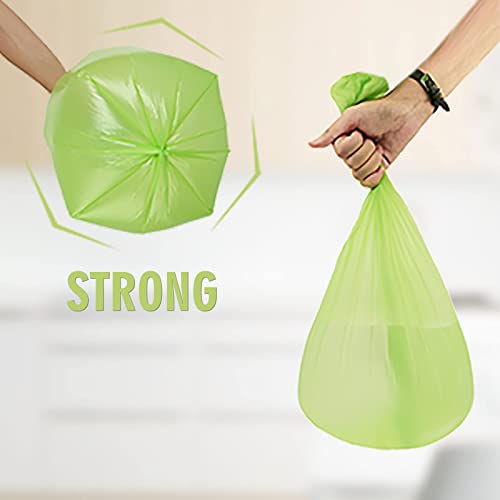 4 Gallon Biodegradable Compostable Small-Trash-Bags - Green Small Garbage Bags For Bathroom Can 100 Count Unscented Little Waste Basket Kitchen Office Car Tiny Liners Bulk Strong Thick Inwaysin - style: 4Gal-Green100
