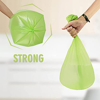 4 Gallon Biodegradable Compostable Small-Trash-Bags - Green Small Garbage Bags For Bathroom Can 100 Count Unscented Little Waste Basket Kitchen Office Car Tiny Liners Bulk Strong Thick Inwaysin - style: 4Gal-Green100