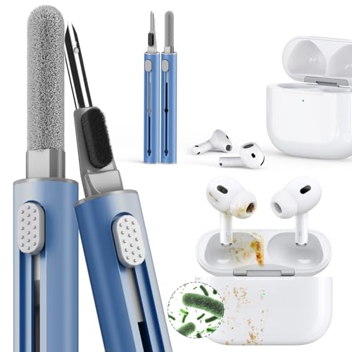 Inesore Cleaner Kit for Airpods Pro 3 2 1 Series,Multi-Function Cleaning Pen Tool for Earbuds Headphone iPhone Camera Electronic Devices,with Soft Brush Flocking Sponge -Deep Blue - color: B4-Deep Blue