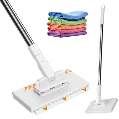 2026 New Snap Grip Mini Mop with Replacement Cleaning Cloth,Clever Zero Touch Mini Mop,100cm Long Handle Mopping Sweeper Stick for Multi Cleaning,Wet and Dry Use (1 Set) - color: 1 Set