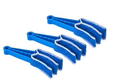 Blind Cleaner Duster Tool, Fan Blade Cleaner, Air Duct Cleaning Tools, Blue Window Blinds Cleaner with Microfiber Sleeve for Fans, Window Blinds, Vents, Shutters…(3 Pack -Superio) - size: 3