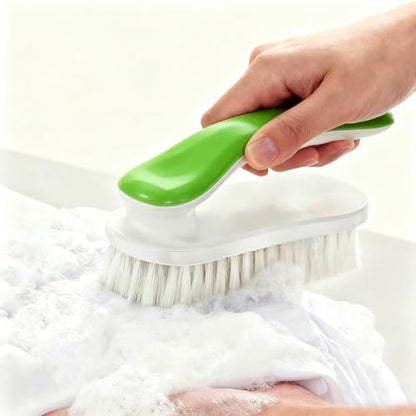 2Pack Shoe Cleaning Brush Household Laundry Clothes Scrubbing for Stains Bathroom Ergonomics Grip Easy Hold (2, Green) - color: Green
