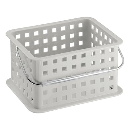 iDesign Shower Caddy Basket with Handle, Light Gray | For Bathroom or College Dorm, Made in USA - color: Light Gray, style: Pack of 1