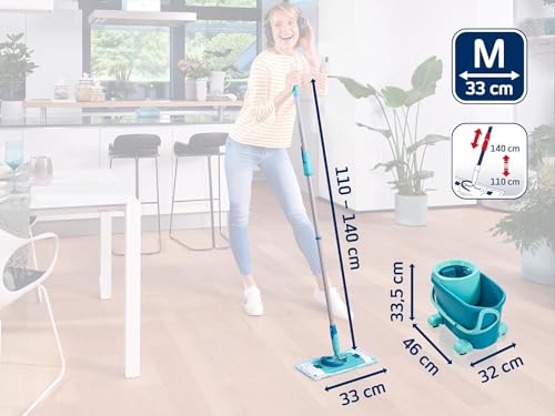 Leifheit Floor mop, Turquoise, 47 x 28 x 33 - style: Clean Twist M Ergo Mobile 2.0
