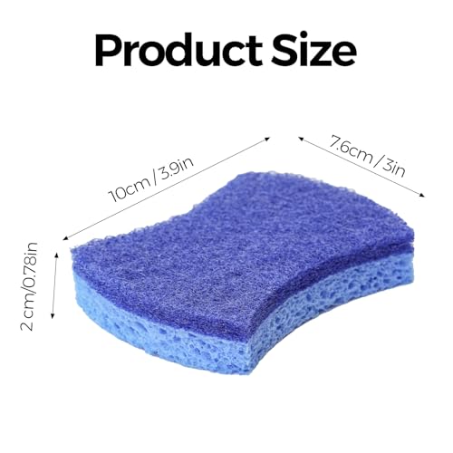 6-Pack Non-Scratch Kitchen Sponges – Durable Dish Sponges for Dishes, Pots, and Pans, Perfect for Cleaning Stainless Steel, Dishwashing, and More, Blue - color: Blue