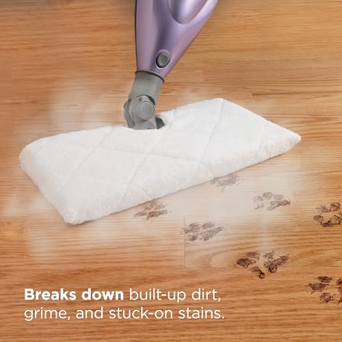 Shark Steam Pocket Mop with 2 Washable Double-sided Pads, Steam Sanitization, Swivel Steering, Lightweight, Steam Cleaner for Sealed Hard Floors, Hardwood, Marble, Tile, Purple, S3501 - style: Steam Pocket Essentials