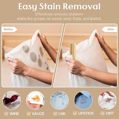 3 Pcs Wood Laundry Stain Brush Stain Remover Brushes with Boar Bristle Small Stain Brush for Clothes for Scrubbing Stains from Furniture Fabric Leather(3 Pcs D) - style: 3 Pcs D