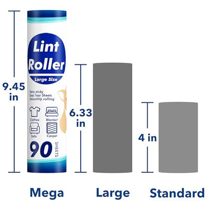 360 Sheets Sticky Lint Rollers Refills for 9.45'' Width Large Lint Roller, Floor Lint Roller Refills - size: 360 Sheets Refills