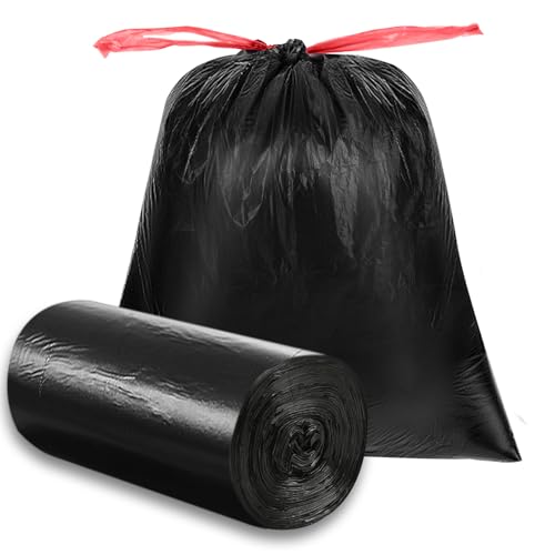 O2frepak 33 Gallon Drawstring Tall Kitchen Trash Bags,Clean Fresh Scent and Heavy Duty Garbage Bags(30 Count,80x100cm) - style: 33Gallon(30Counts)Black