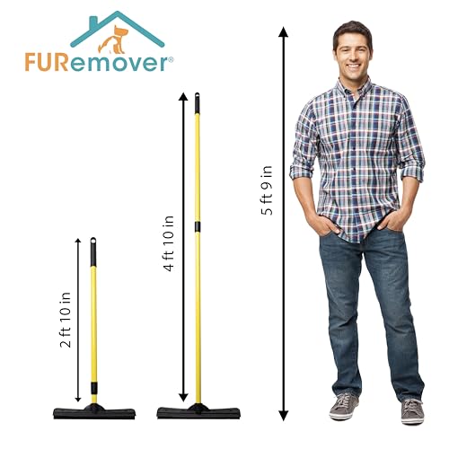FURemover Pet Hair Removal Rubber Broom, 58" Telescopic Handle - size: 58" Telescopic Handle