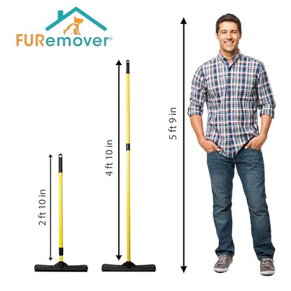 FURemover Pet Hair Removal Rubber Broom, 58" Telescopic Handle - size: 58" Telescopic Handle