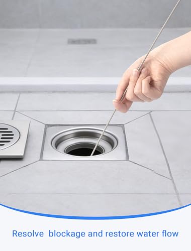 SARDVISA Drain Cleaning Brush, 66 Inch Double Ended Flexible Pipe Tube Cleaner with 3 Straw Brushes, Long Nylon Bristle Brush for Kitchen Sink, Bathroom, Shower Drain, and Pipe Buildup - size: mini clean brush
