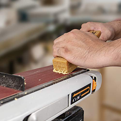 POWERTEC 71002 Abrasive Cleaning Stick for Sanding Belts & Discs 8-1/2" | Natural Rubber Eraser - Woodworking Shop Tools for Sanding Perfection