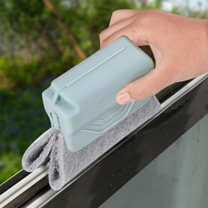 3PCS Car Magic Window Track Cleaner, Vehicle Window Groove Cleaning Brush Tools Set with Handheld, Automotive Air Conditioner Vents Narrow Gaps Clean Brush, Universal Fit (Gay) - color: Gray