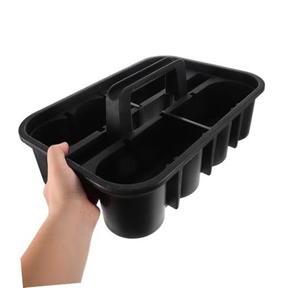 BESTOYARD Large Plastic Cleaning Storage Bin with Handle Divided Organizer Tote for Car Cleaning Bathroom and Garden Tools Versatile Shower Basket for Dorm Use