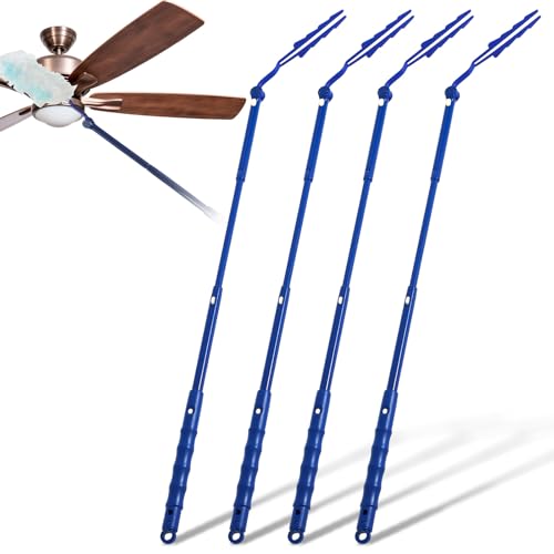 Colingmill 4 Pcs 3 ft Replacement Handles Compatible with Duster Refills, Extendable Long Extended Handle Only, Adjustable Length for Ceiling Fans, Blinds, Shelves, Windows (Blue) - color: Blue