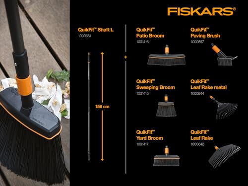 Fiskars QuikFit Sweeping Broom, Broom Head, Width: 26 cm, Synthetic bristles, Black/Orange, 1001415 - style: Broom (26 cm)