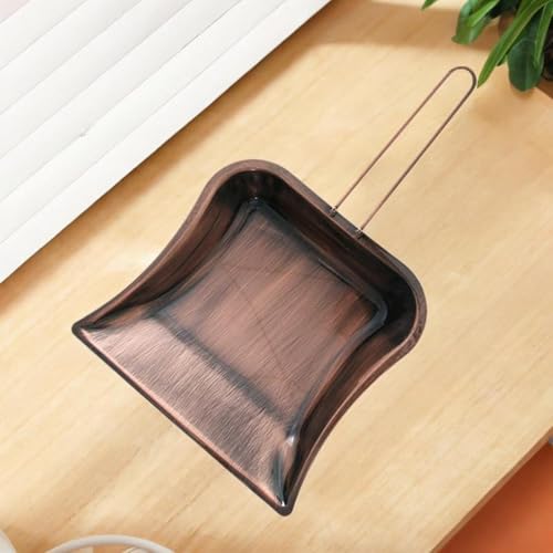 Copper Handheld Dustpan for Tabletop Cleaning, 9.45 x 14.96 in Compact Desk Dust Pan for Home, Bar, and Restaurant