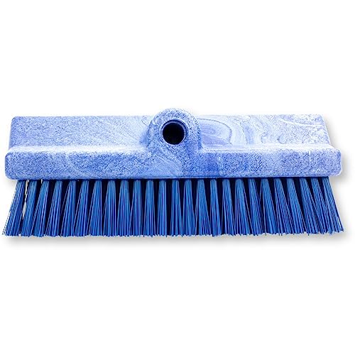 SPARTA 40423EC14 Plastic Floor Scrub Brush, Wall Brush, Equipment Brush With Nonabsorbent Bristles For Industrial Kitchens, Hospitals, Commercial Cleaning, 10 Inches, Blue, (Pack of 2) - color: Blue