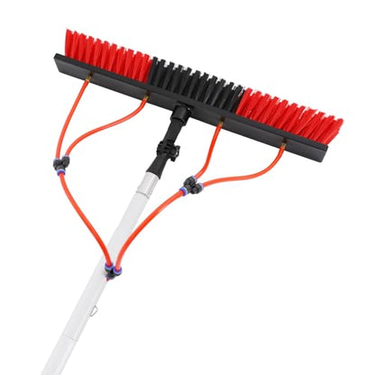 24.3ft Water Fed Pole Kit Solar Panel Cleaning Brush, Adjustable Window Cleaning Poles with 22in Water Fed Cleaning Brush, Solar Panel Cleaning Pole Outdoor Window Washing Equipment - size: 24.3Ft, 22in Brush