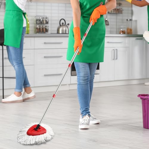 Microfiber Spin Mop Replace Head, Mops Base, Handle Compatible with O Cedar EasyWring 1-Tank Spin Mop Refills (New White-Centre 40% More (1-Tank System)) - color: New White-centre 40% More (1-tank System)